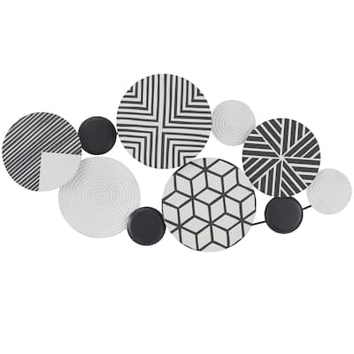Metal Plate Home Wall Decor with Intricate Patterns - Black or Blue - CosmoLiving by Cosmopolitan