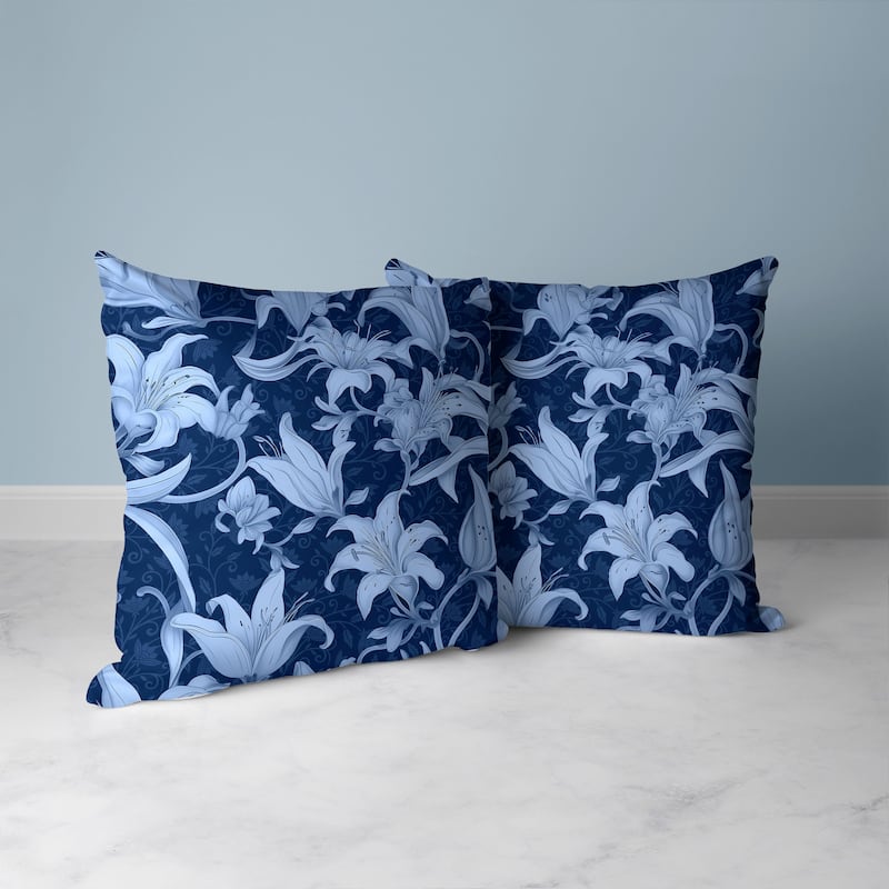 Lily Love Faux Suede Reversible Throw Pillow Blue