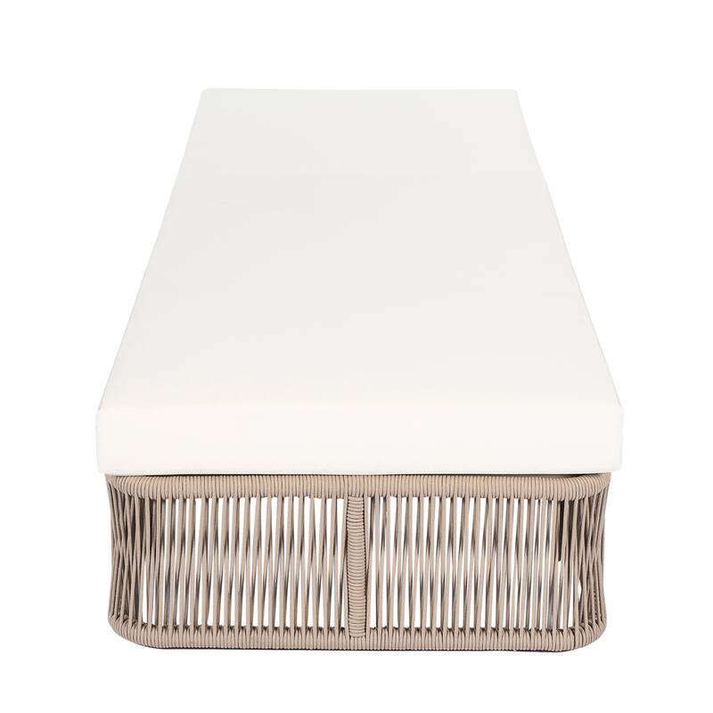 Christopher Knight Home - Modern Outdoor Adjustable Chaise Lounge with Woven Rope Base and Side Table