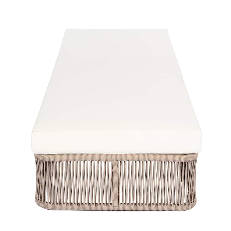 Christopher Knight Home - Solara Outdoor Adjustable Rope Base Sunlounge with Beige and White