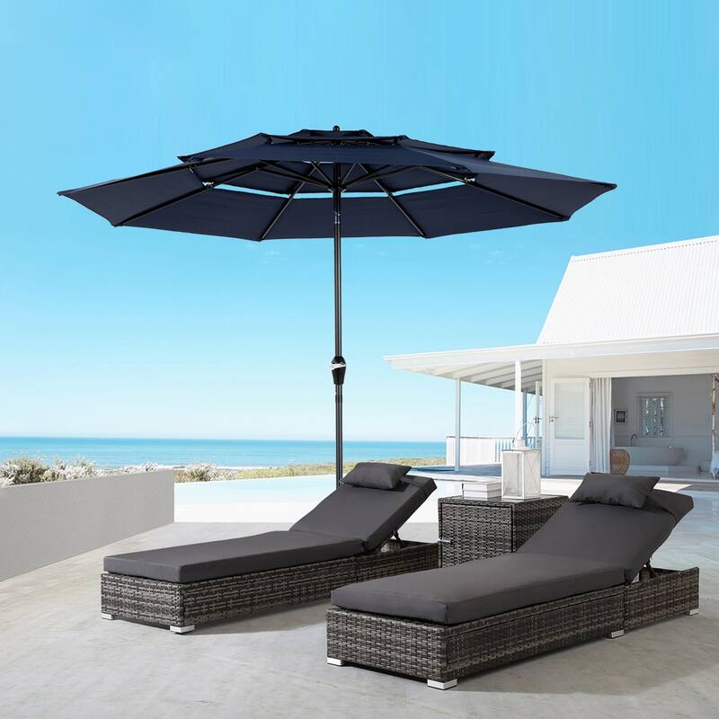 Topcraft 10ft Aluminum 3 Tier Tiltable Market Umbrella