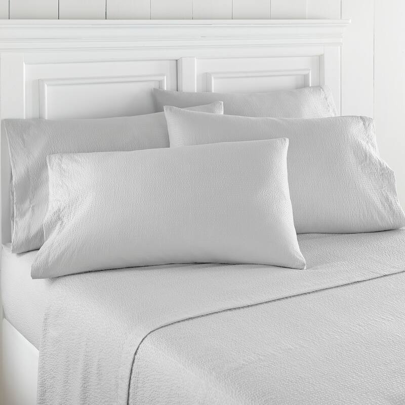 Seersucker Sheet Set - King - Fog Gray