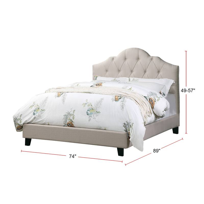 Fabric Upholstered Bed with Arch Back