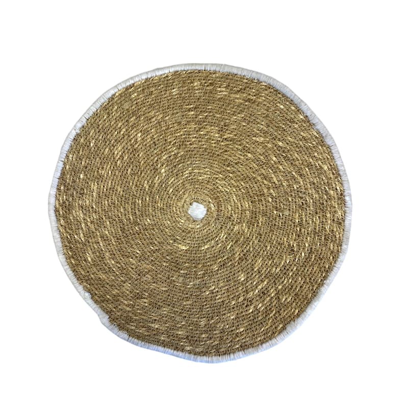 Seagrass Placemat White 13Dia -A