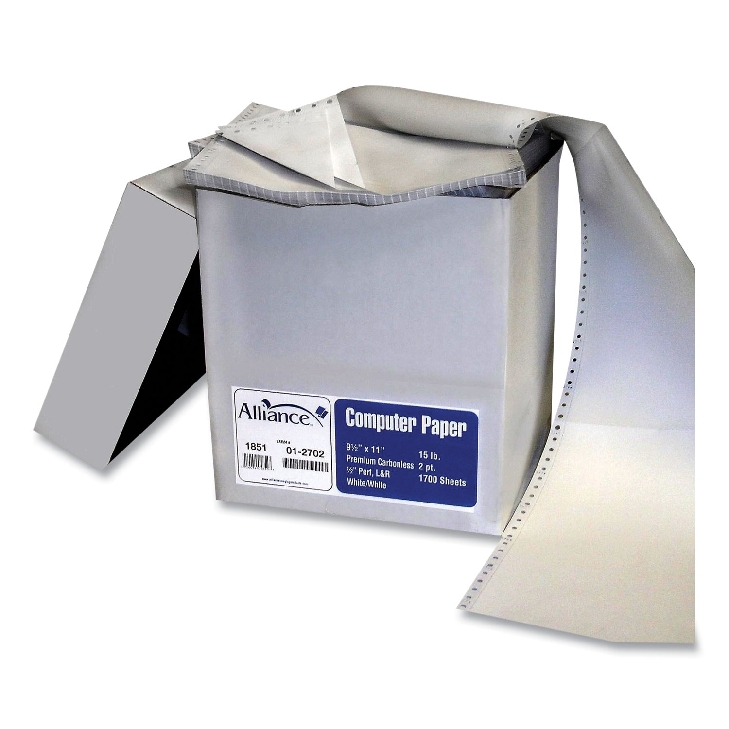 Continuous Feed Computer Paper, White, 1,700/Carton