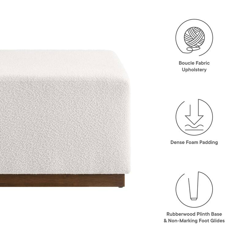 Tilden 17"/28" Square Boucle Upholstered Ottoman