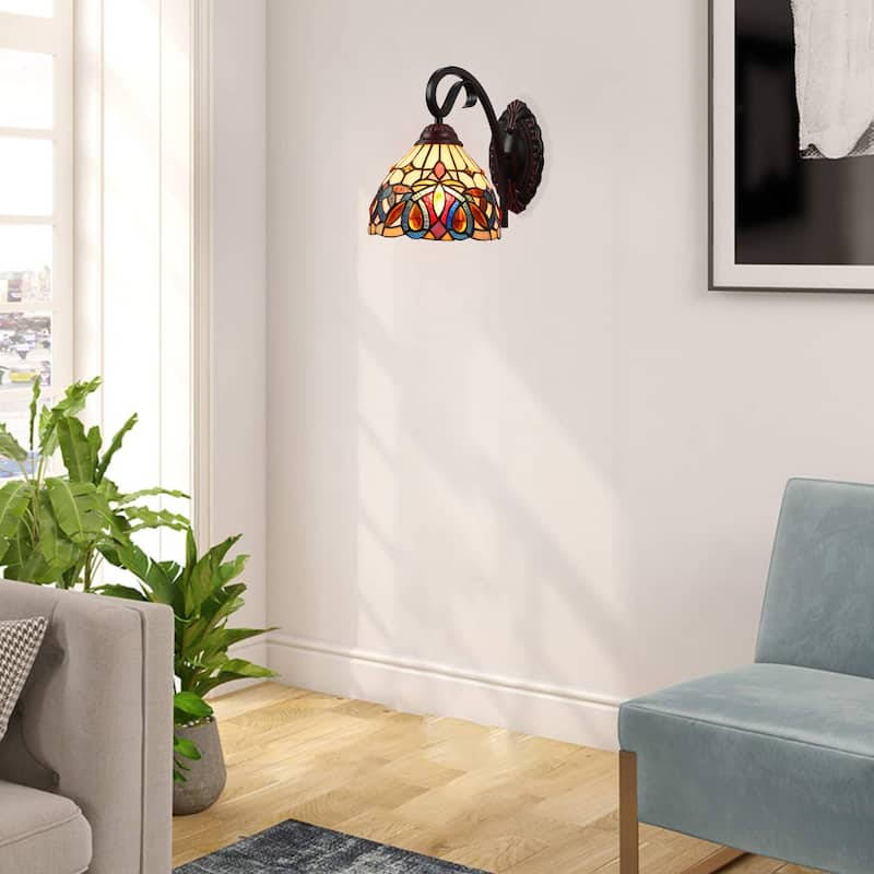 Tiffany Victorian Design 1-light Dark Bronze Wall Sconce