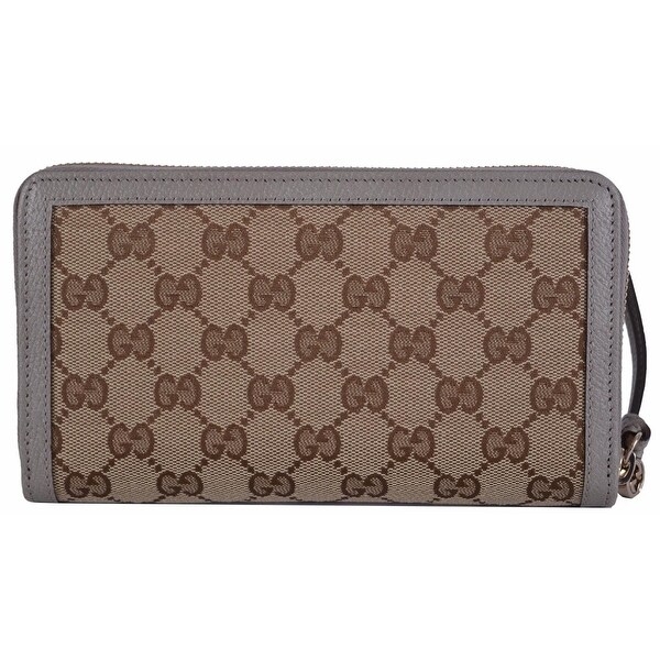 Gucci Women's 323397 GG Guccissima BREE Zip Around Beige & Grey Wallet