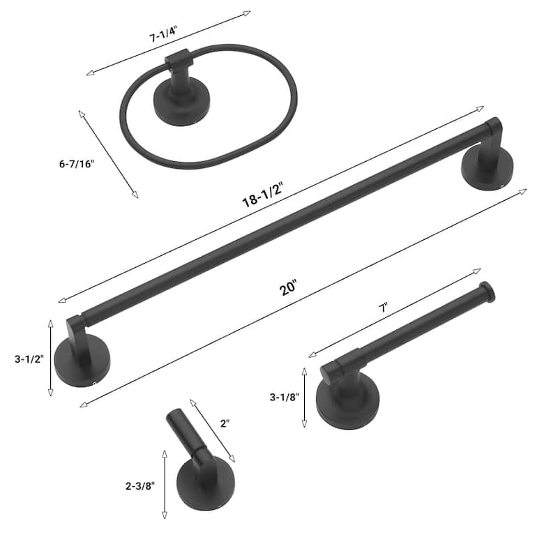 GlideRite 4-Piece Bathroom Hardware Set - 9018-KIT-RD