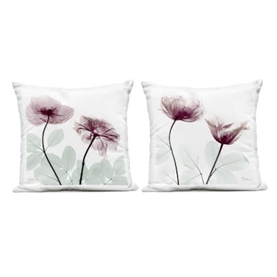 Stupell Delicate Mauve Flowers Printed Outdoor Throw Pillow Design by Albert Koetsier (Set of 2)
