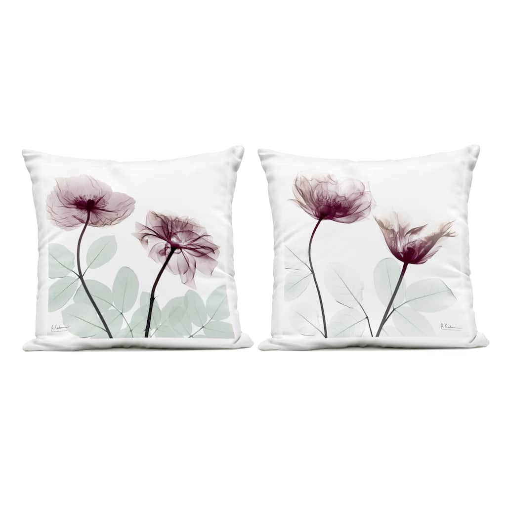Stupell Delicate Mauve Flowers Printed Outdoor Throw Pillow Design by Albert Koetsier (Set of 2)