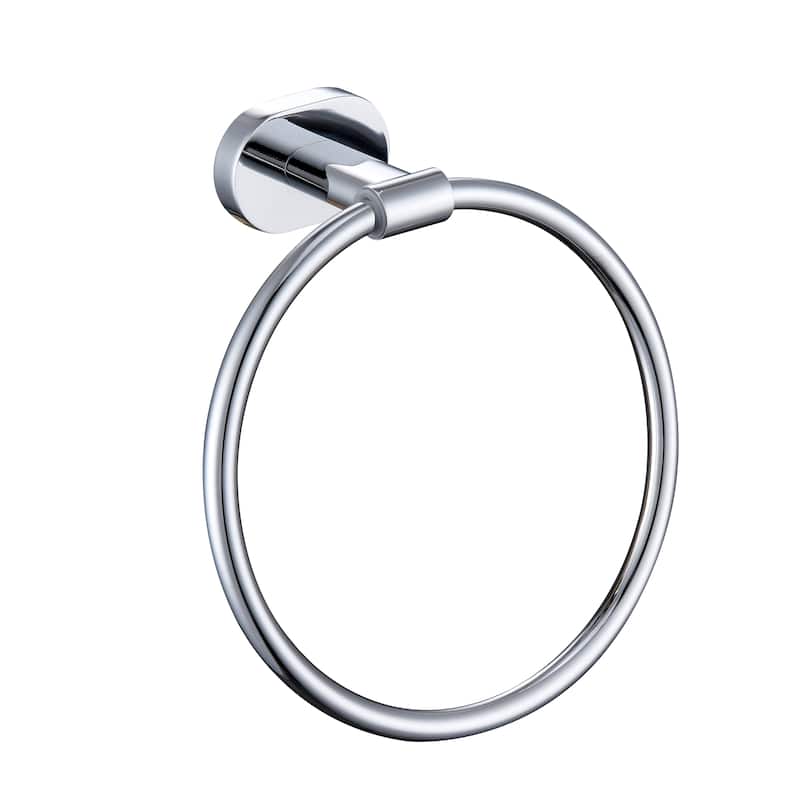 6.5in Towel Ring Rustproof Hand Towel Holder - Platinum/Chrome