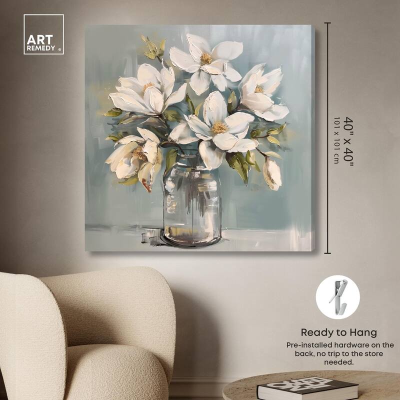 Prismatic Floral and Jar Canvas by Art Remedy, Gallery Wrapped