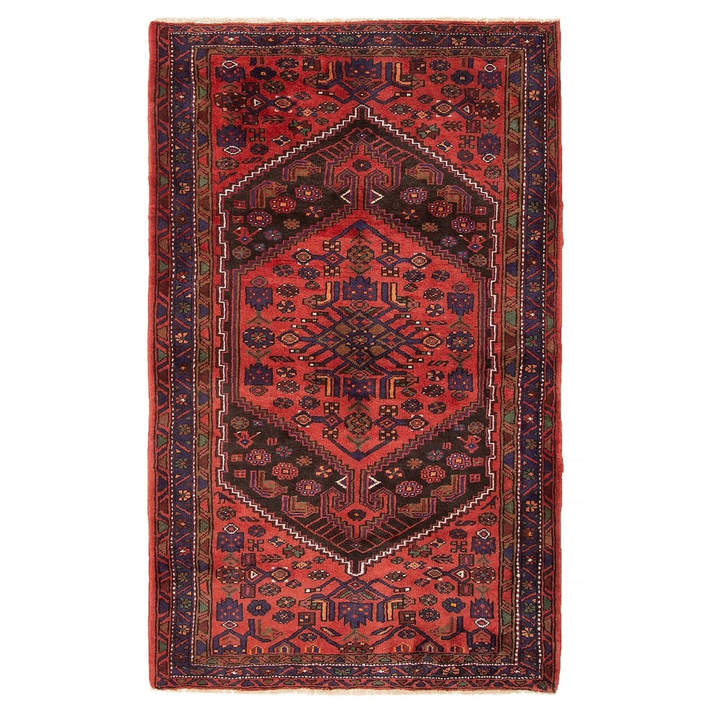 ECARPETGALLERY Hand-knotted Andelz Red Wool Rug - 4'4 x 7'1