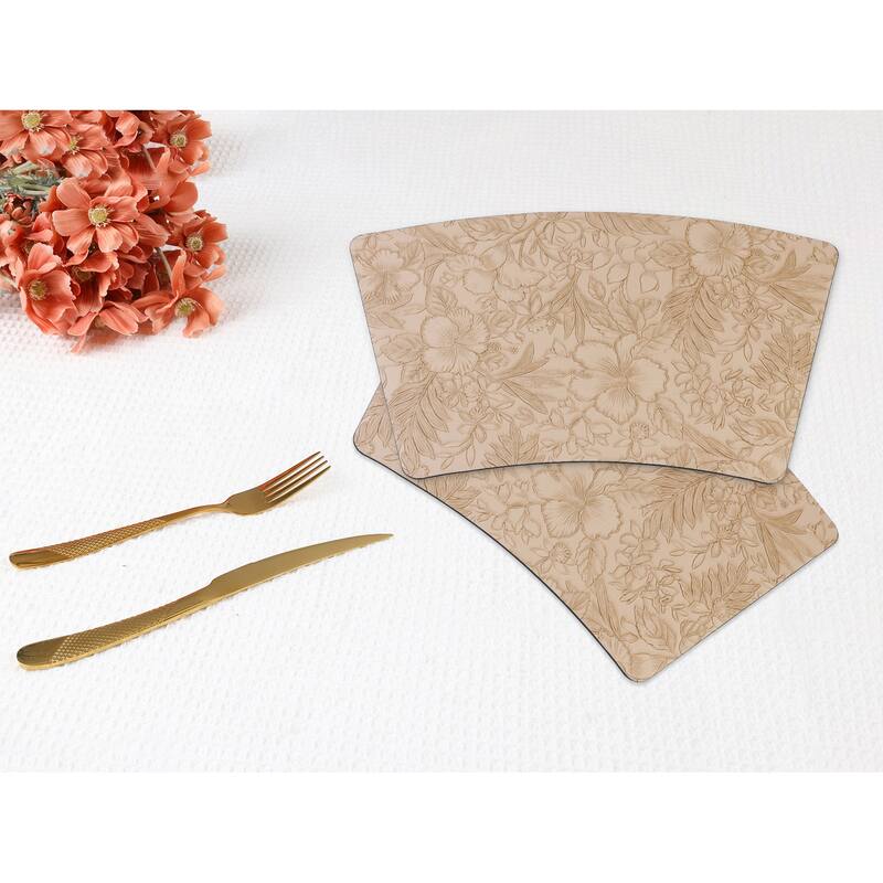 Set of 6 Place Mat, Faux Leather Placemats for Kitchen Dining Table Decor, Table Placemats Wipeable Table Mat - 19*12in