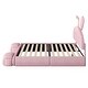 preview thumbnail 10 of 11, Full Pink Velvet Upholstered Platform Bed w/LED Lights, Storage Stools