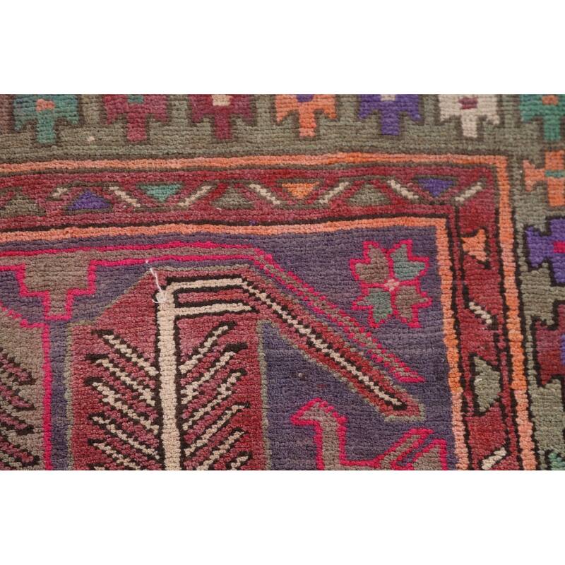 Over-Dyed Ardebil Persian Vintage Runner Rug Handmade Wool Carpet - 3'7"x 10'0"