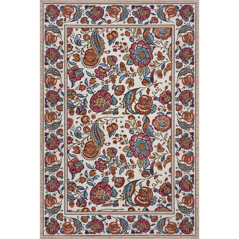 Nuloom Delara Floral & Paisley Washable Rug - 8' 6" x 11' 6" - Multicolor - Rectangle