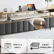 preview thumbnail 6 of 6, King Bed Frame with Storage, LED Lights and Charging Station, Velvet Headboard, Dark Grey