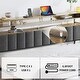 preview thumbnail 6 of 6, King Platform Bed Frame with Storage, LED Lights & Charging Station, Velvet Headboard & Shelves, No Box Spring Needed, Dark Grey