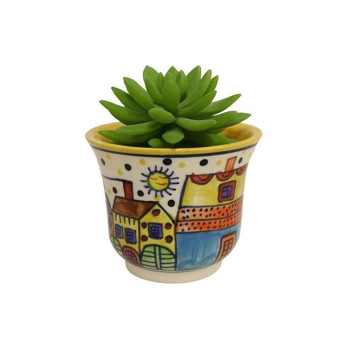 Home&Manor Ceramic Planter Multicolor