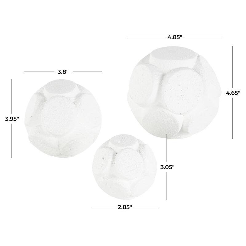 Gold or White Resin Decorative Orbs & Vase Filler with Varying Sizes (Set of 3)