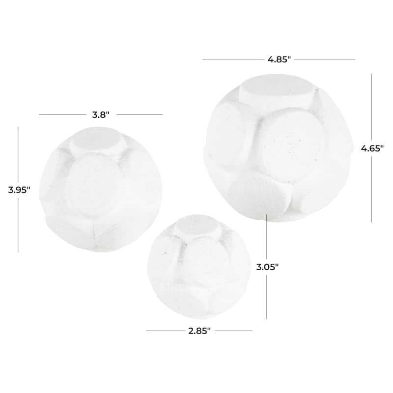 Resin Decorative Orbs & Vase Filler with Varying Sizes - Set of 3 Gold or White - Roche River Decor