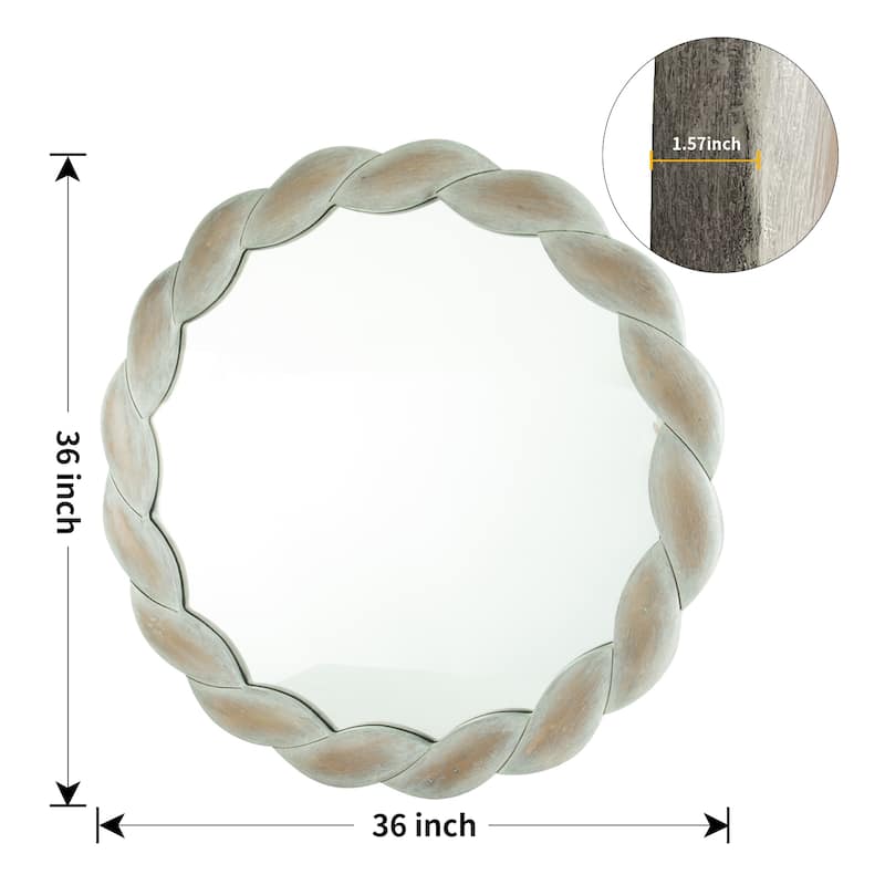 Alexandro Living Room Mirror with Wooden Frame - Natural