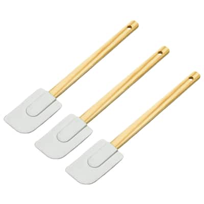 Chef Craft 11" Wood Handled Spatula with Silicone Blade - Great for Baking, Mixing, Scraping Bowls Clean