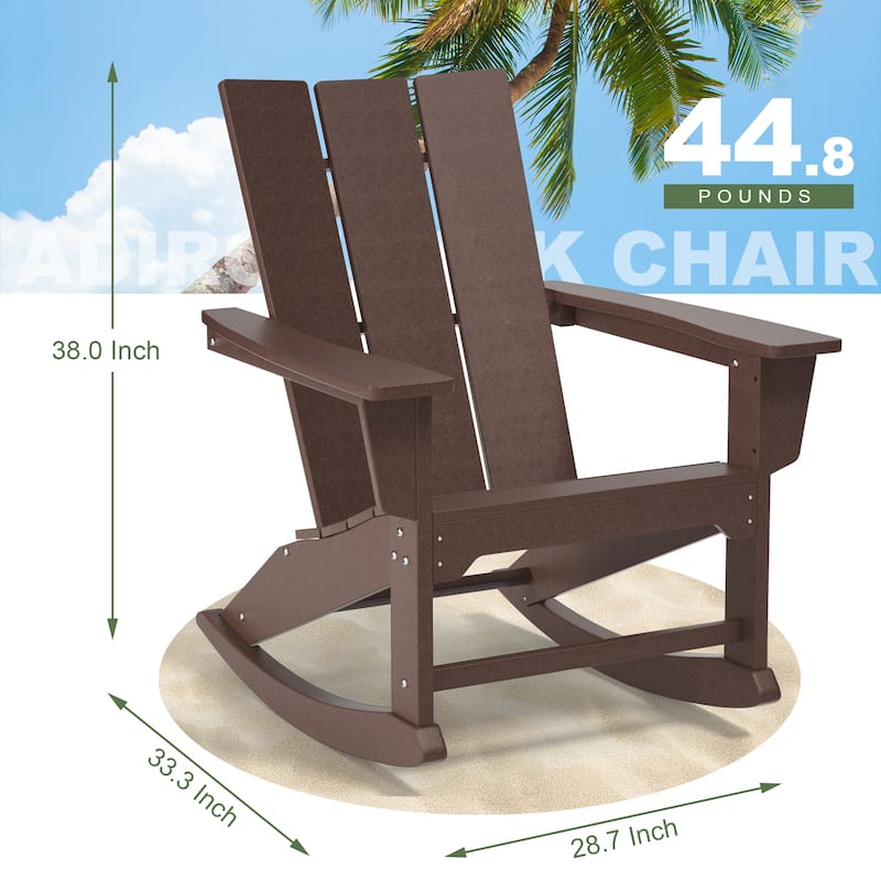 Outdoor Rocking Chairs All-Weather Resistant HDPE Poly Wood