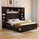 preview thumbnail 43 of 105, Modern Platform Bed with Integrated Cabinet, Trundle Bed and Drawers