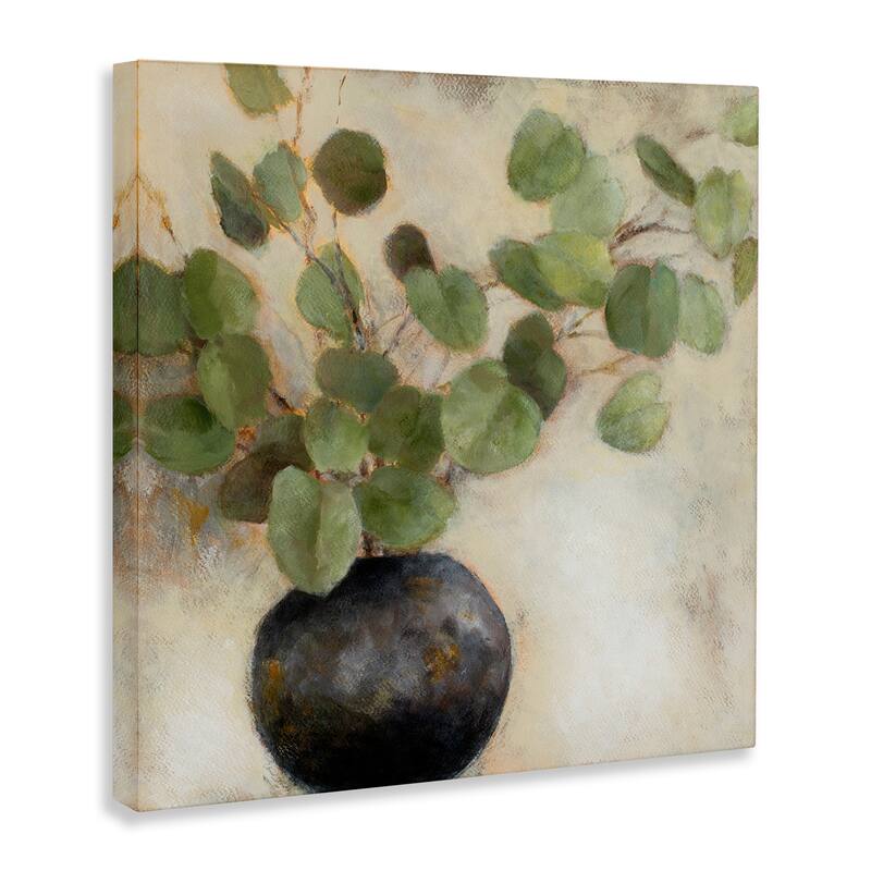 Stupell Green Eucalyptus Leaves Potted Plant Artistic Brushstrokes Canvas Wall Art, Design by Lanie Loreth