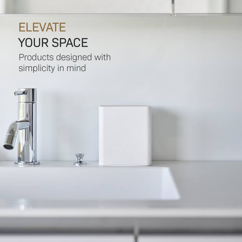 Yamazaki Home Cotton Swab Push-Top Case, ABS Plastic, 200 cotton swabs, Lid - L 2.6 x W 3.78 x H 4.25 inches