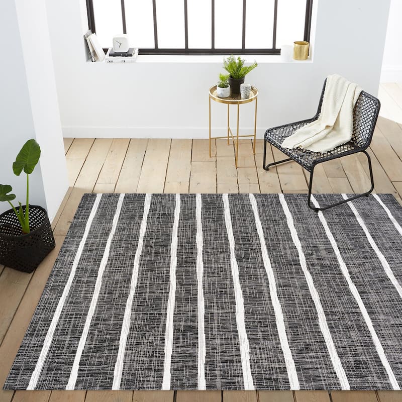 JONATHAN Y Andratx Berber Stripe Indoor/Outdoor Area Rug