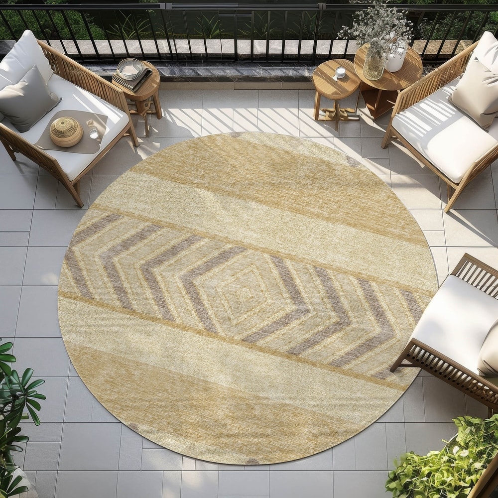 Machine Washable Indoor/ Outdoor Global Boho Chantille Rug