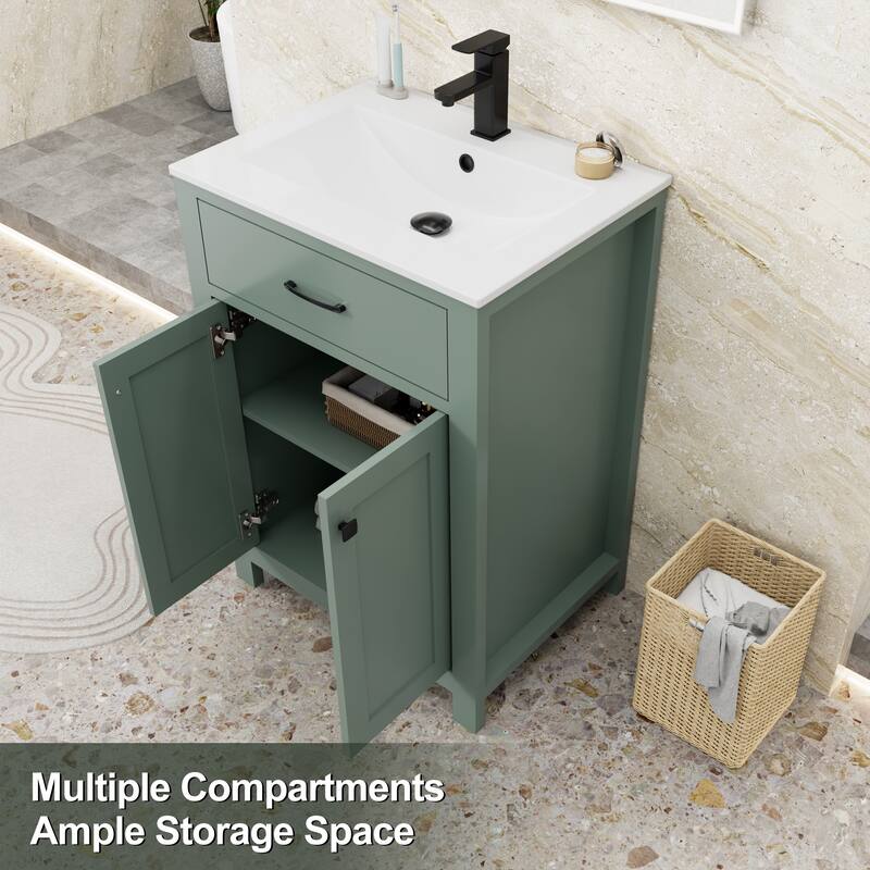 Modern Bathroom Vanity with Sink & Faucet Storage Cabinet Set