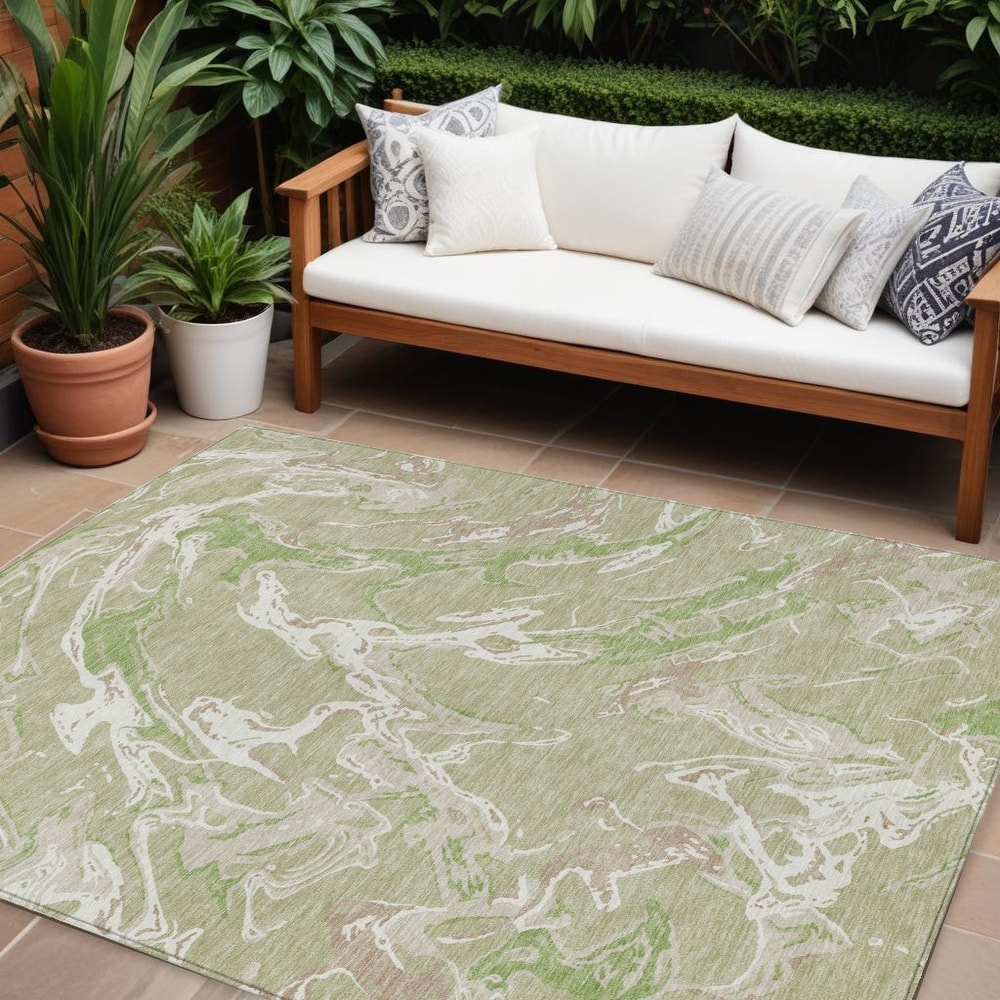 HomeRoots Abstract Transitional Rectangle Outdoor Rug