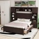 preview thumbnail 42 of 105, Modern Platform Bed with Integrated Cabinet, Trundle Bed and Drawers