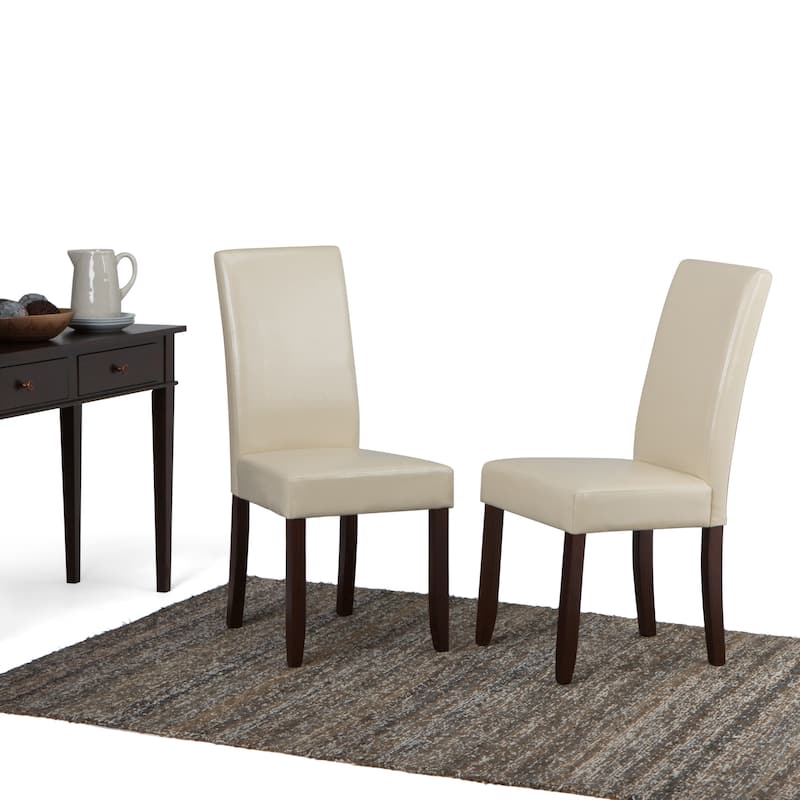 WYNDENHALL Normandy Transitional Parson Dining Chair (Set of 2) - 18.1"w x 18.5" d x 39.4" h - Satin Cream