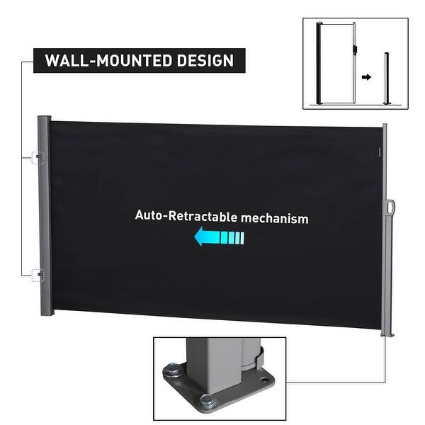 Outsunny Retractable Folding Side Awning Patio Outdoor Privacy Screen