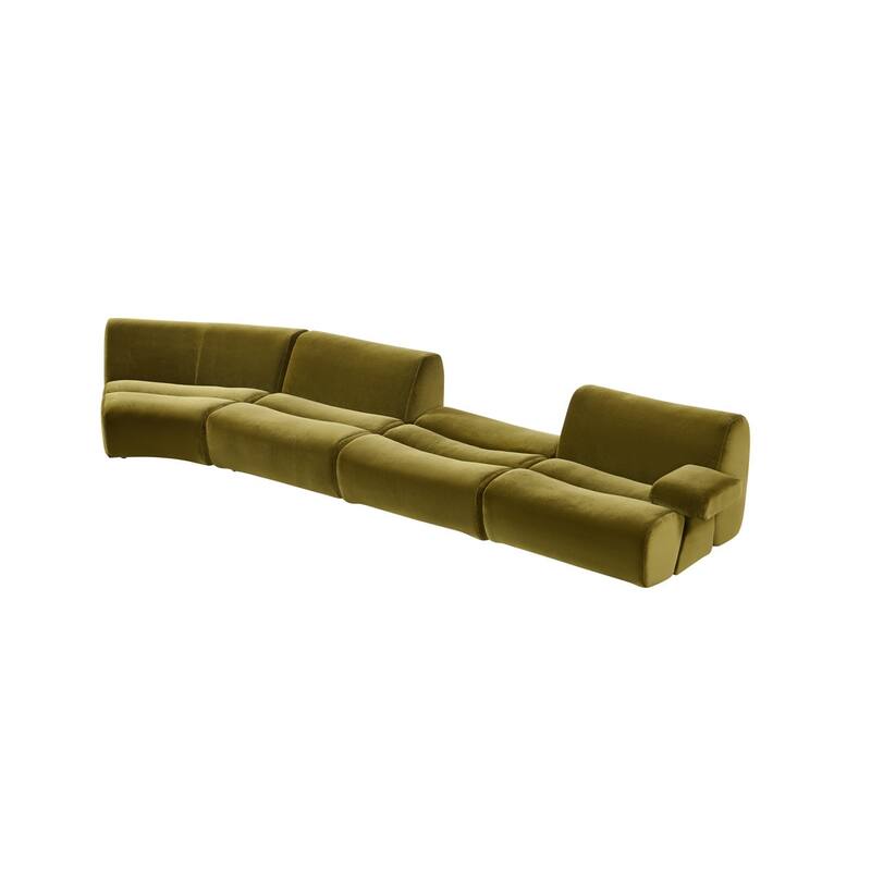 Ernest Premium Satin Velvet Modular 4pc Sectional Sofa