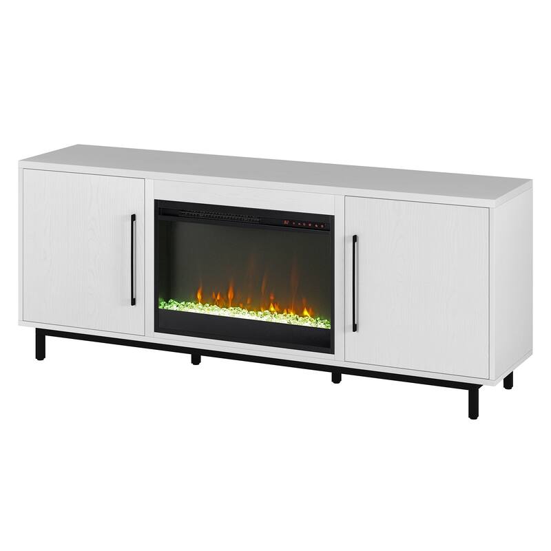 Julian Rectangular TV Stand with Crystal Fireplace for TV's up to 75"