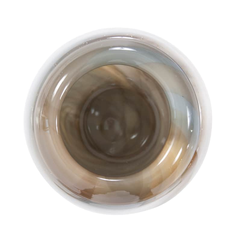 Allan Andrews Hand Blown Decorative Tan Sand Art Glass Vase