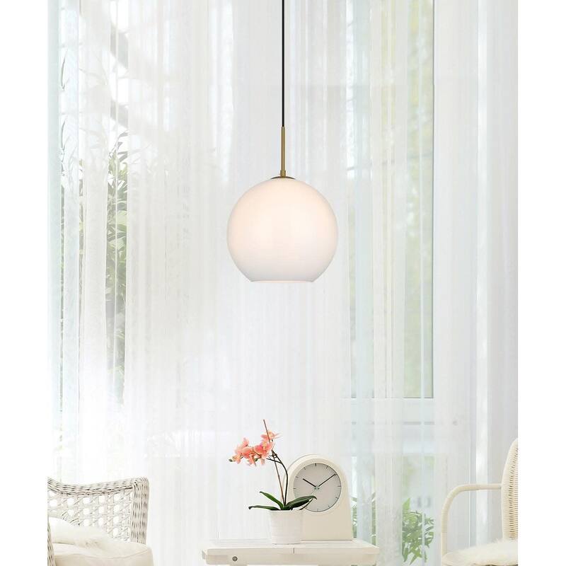 Elegant Lighting Baxter Single Light 12" Wide Pendant with Frosted