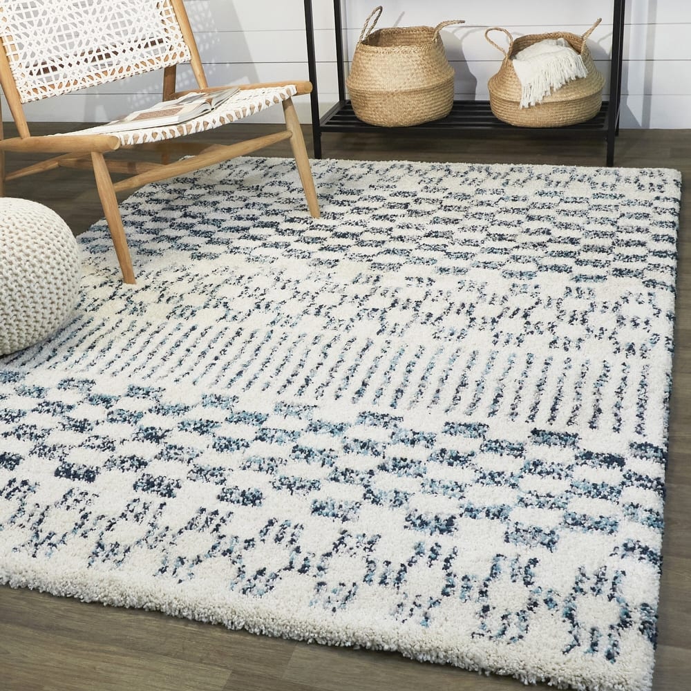 Mendieta Checkered Shag Area Rug