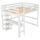 preview thumbnail 76 of 86, Elegant Loft Wood Bed with built-in desk,Ladder