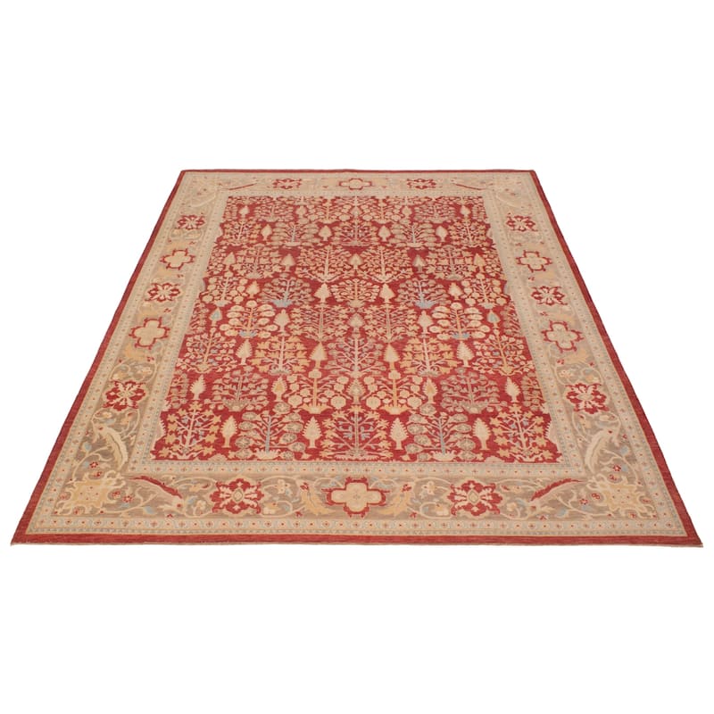 ECARPETGALLERY Hand-knotted Peshawar Finest Red Wool Rug - 7'10 x 10'2