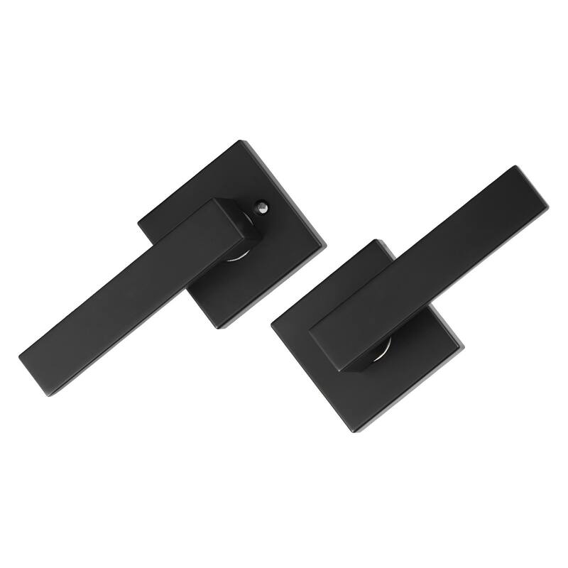 Matte Black Interior Door Handle Lever with Zinc Alloy Reversible Design for 35mm to 45mm - 4.65" x 0.91" x 2.16"
