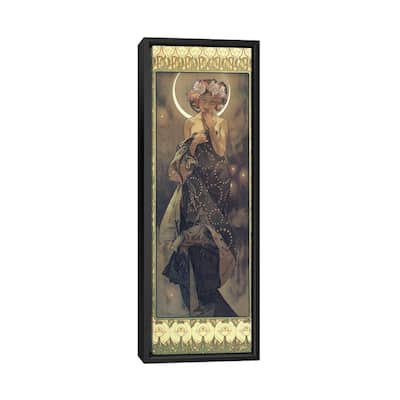iCanvas "The Moon and the Stars- The Moon, 1902 " by Alphonse Mucha Framed Canvas Print