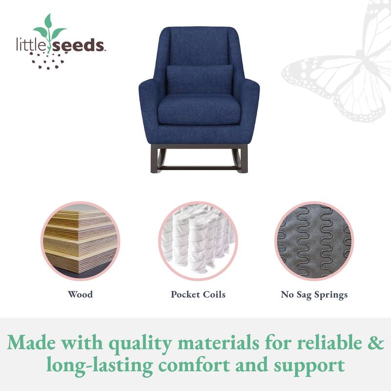 Little Seeds Sophie Mid-Century Rocker with Lumbar Pillow